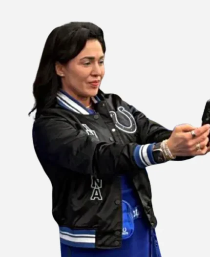 Carlie Irsay-Gordon Indianapolis Colts Black Satin Bomber Jacket