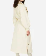 Celine Double Breasted Long Trench Coat - Cream