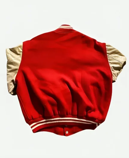 Champion 1970s Vintage Red Letterman Varsity Bomber Jacket 