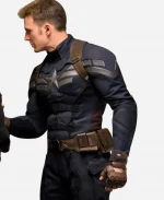 Chris Evans The Winter Soldier Captain America Blue Leather Jacket