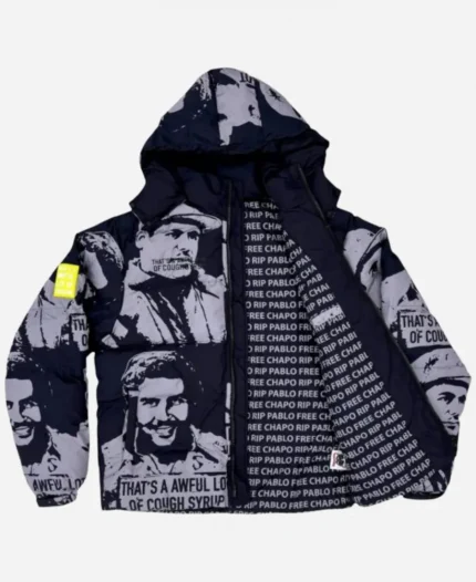 Cough Syrup x Asaali Cartel Black Puffer Jacket