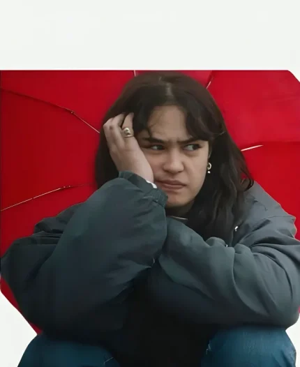 Courtney Eaton Movie Parachute 2024 Riley Grey Puffer Jacket