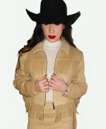 Cowboy Festival 2025 Bárbara Fortunato Beige Fringe Jacket
