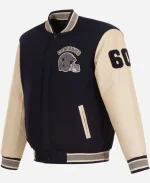 Cowboys JH Design Reversible Varsity Jacket - Navy & Cream