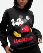 DISNEY x LULULEMON MICKEY MOUSE Printed Oversized Black Pullover Sweatshirt