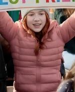 Daphne Hoskins A World Record Christmas Amy Pink Puffer Hooded Jacket