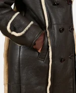 Darienzo Alix Earle Double Breasted Dark Brown Shearling Coat