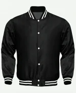 Deacon Letterman Varsity Bomber Jacket - Black
