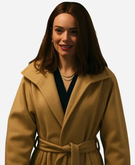 Ella McCay Emma Mackey Brown Coat