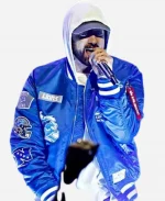 Eminem Lions MA-1 Blue Bomber Jacket