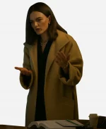 Emma Mackey Ella McCay Brown Wool Coat
