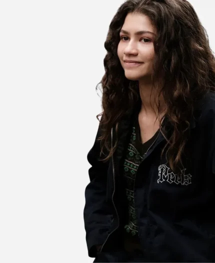 Euphoria Season 02 Zendaya Black Cotton Jacket