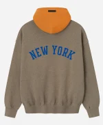 Fear of God x NBA New York Knicks Heather Sport Gray & Orange Hoodie