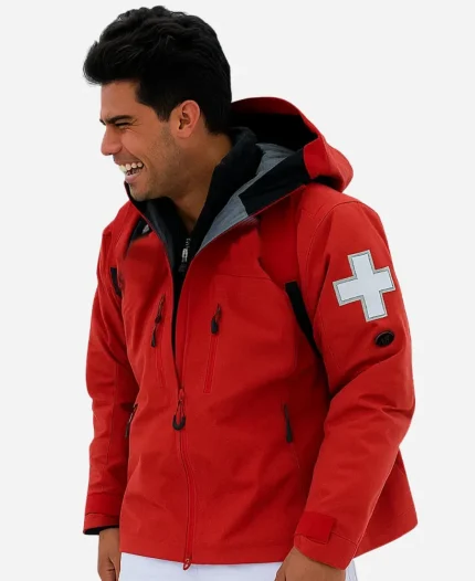 Finding Mr. Christmas Robbie Simpson Ski Red Hooded Jacket