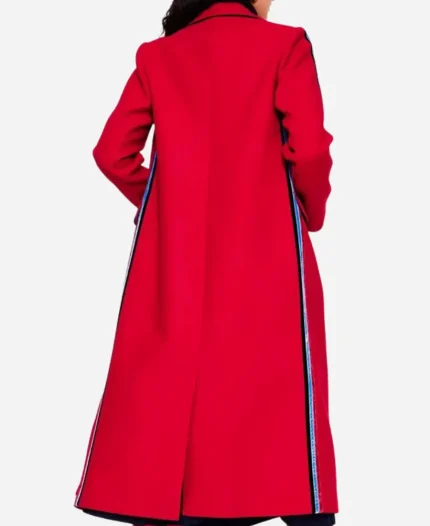 Finding Mr. Christmas Tv Series Season 02 Melissa Peterman Red Wool Stripe Coat