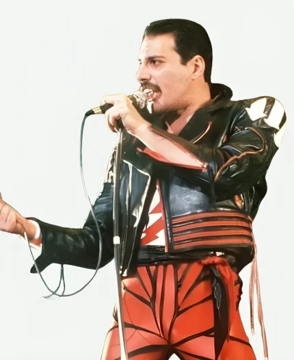 Freddie Mercury Black And Red Leather Jacket