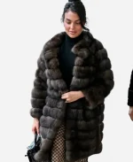 Georgina White House Fur Coat