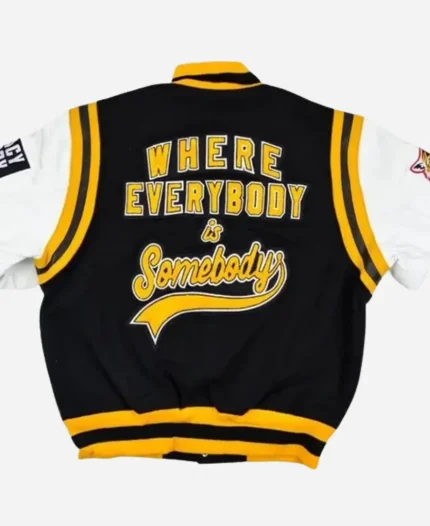Grambling State University Where Everybody is Somebody  Black And White Varsity Jacket
