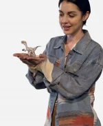 Greys Anatomy S22 Adelaide Kane Print Denim Jacket - Black