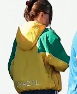 Hailey Bieber Marty Supreme Brazil Yellow And Green Jacket