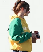 Hailey Bieber Marty Supreme Brazil Yellow And Green Jacket - For Sale