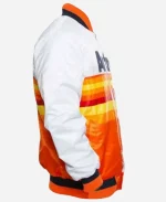 Houston Astros Rainbow White And Orange Button-up Bomber Jacket