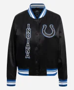 Indianapolis Colts Black Satin Bomber Jacket
