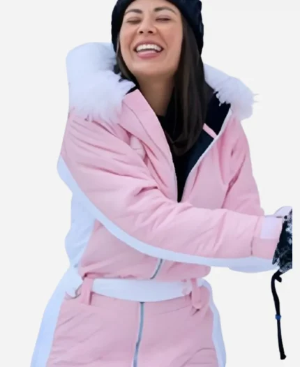 Janel Parrish Finding Mr. Christmas Pink Snowsuit