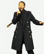 John Legend Black Wool Coat