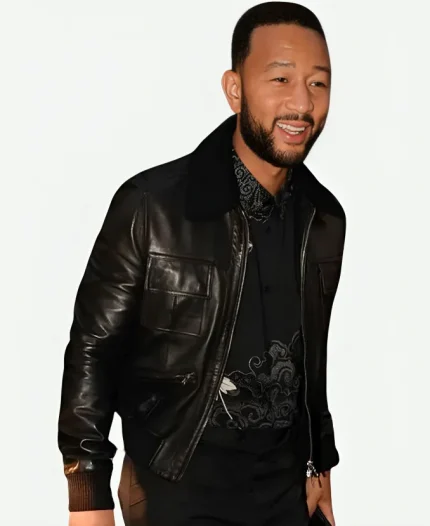 John Legend Date Night Leather Jacket - Black