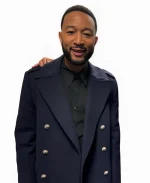 John Legend Harris Walz Black Wool Coat