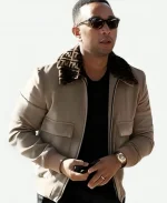 John Legend Street Style Shearling Jacket