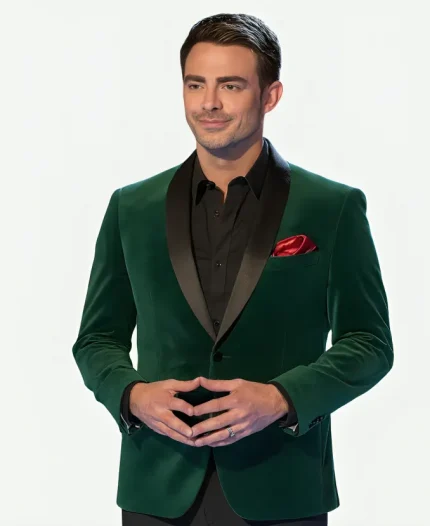 Jonathan Bennett Finding Mr. Christmas Green Blazer
