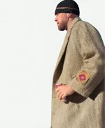 KC Chiefs Vs Titans Nissan Stadium Nashville Travis Kelce Brown Wool Coat