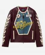 KidSuper x Mercedes-Benz 2025 Event Racer Burgundy Leather  Jacket