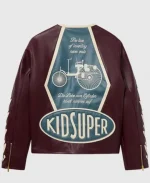 KidSuper x Mercedes-Benz 2025 Event Racer Leather  Jacket - Burgundy