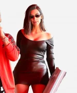 Kim Kardashian Los Angeles Black Leather Skirt