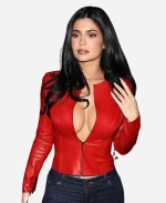 Kylie Jenner Chrome Hearts Private Holiday Party 2025 Red Jacket
