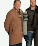 Lochlyn Munro Film Navigating Christmas 2023 Brown Trench Wool Coat