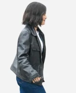 Los Angeles California Street Style 2025 Lucy Hale Black Leather Jacket