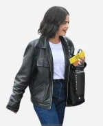 Lucy Hale 2025 Leather Jacket - Black