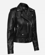 Lucy Hale Edgy Biker Leather Jacket