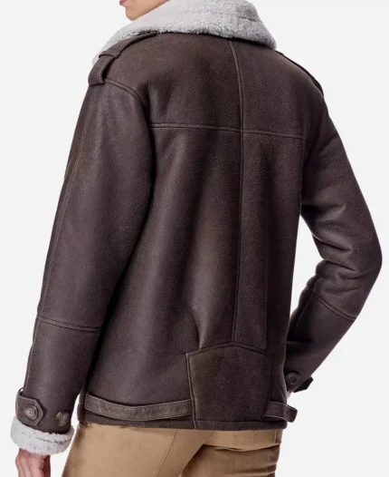 Maximilian Double Breasted Brown Shearling Leather Jacket
