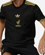 Men’s Adidas Mexico Gold Black Pullover Jersey T-Shirt - For Sale