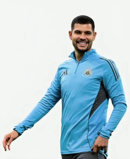 Men's Newcastle United adidas 25-26 Players Range Blue Half  Zip T-Shirt