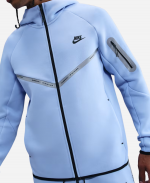 Men's Nike Tech Windrunner Full-Zip Fleece Hooded Jacket - Sky Blue