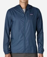 Men's Patagonia Houdini Blue Hooded Full Zip Jacket