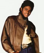 Michael Jackson Brown Leather Jacket - For Sale