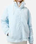 Millie Bobby Brown NYC Ice Blue Bomber Jacket