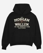 Morgan Wallen I’m The Problem Tour 2025 Dateback Black Pullover Hoodie